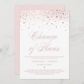 Wijziging van plannen Roze goud folie Confetti Uit Kaart (Voorkant / Achterkant)