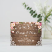 Wijziging van Plannen Rustieke Bloem Sluiting Slin Briefkaart (Staand voorkant)