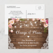 Wijziging van Plannen Rustieke Bloem Sluiting Slin Briefkaart (Voorkant / Achterkant)