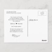 Wijziging van Plannen Rustieke Bloem Sluiting Slin Briefkaart (Achterkant)