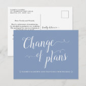 Wijziging van plannen Stofblauw trouwuitstel Aankondigingskaart (Voorkant / Achterkant)