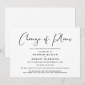 Wijziging van plannen Uitstel Geannuleerd Zwart Wi Aankondiging (Voorkant / Achterkant)