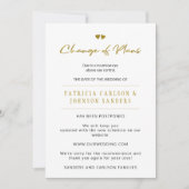 Wijziging van plannen uitstel trouwdatum aankondig kaart (Voorkant)