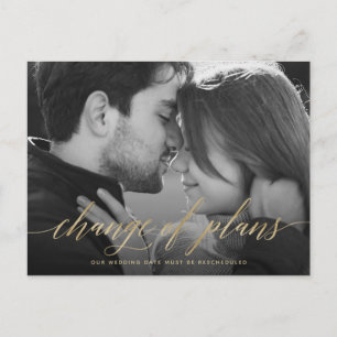 Wijziging van plannen   Uitstel van fotoweddenscha Briefkaart