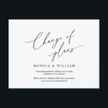 Wijziging van plannen, uitstellen van weddenschapp briefkaart<br><div class="desc">Dit is het moderne,  minimalistische,  schone script,  design themed,  in Black font,  Wedding party call Rescheduled briefkaart (verandering van plannen). Het is de perfecte en elegante manier om je vrienden en familie op de hoogte te stellen van de nieuwe planning.</div>