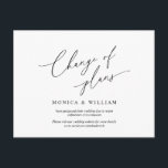 Wijziging van plannen, uitstellen van weddenschapp briefkaart<br><div class="desc">Dit is het moderne,  minimalistische,  schone script,  design themed,  in Black font,  Wedding party call Rescheduled briefkaart (verandering van plannen). Het is de perfecte en elegante manier om je vrienden en familie op de hoogte te stellen van de nieuwe planning.</div>