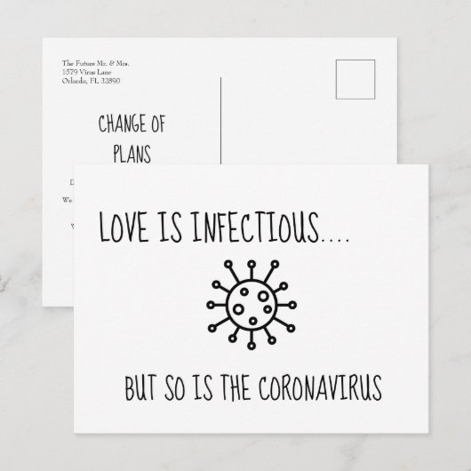 Wijziging van plannen voor uitstel of annulering v briefkaart (Voorkant / Achterkant)