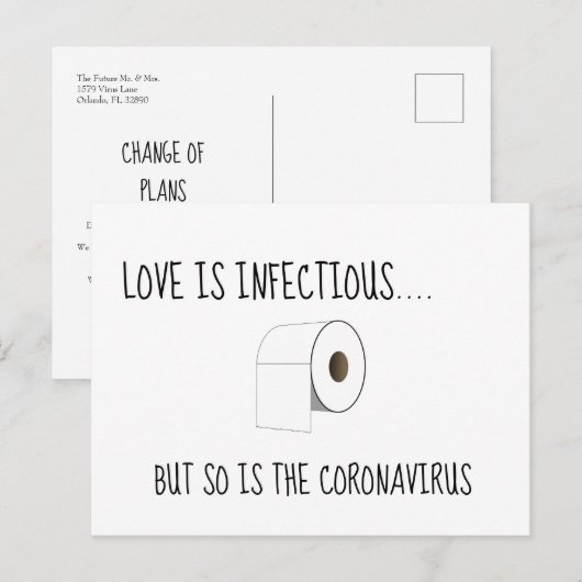 Wijziging van plannen voor uitstel of annulering v briefkaart (Voorkant / Achterkant)