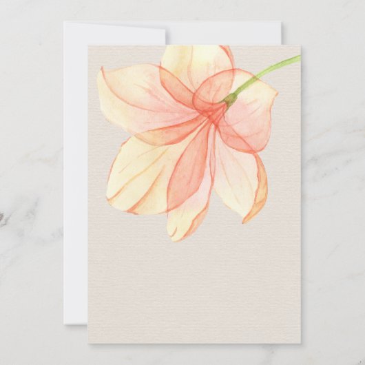 Wijziging van plannen waterverf bloemendouche per kaart (Achterkant)