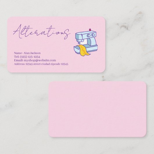 Wijziging Visitekaartje (Voorkant / Achterkant)