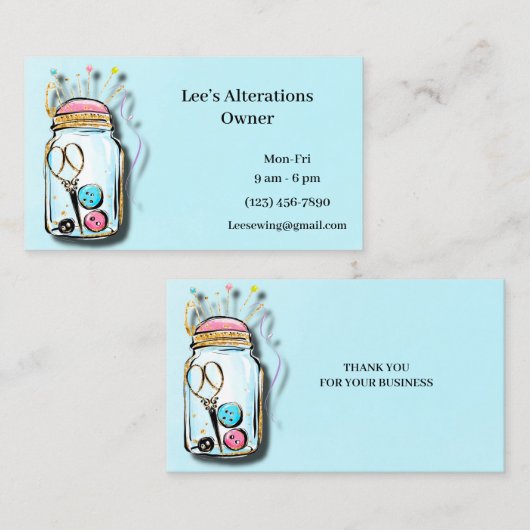 Wijziging Visitekaartje (Voorkant / Achterkant)