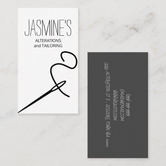 Wijzigingen en aanpassingen visitekaartje (Voorkant / Achterkant)