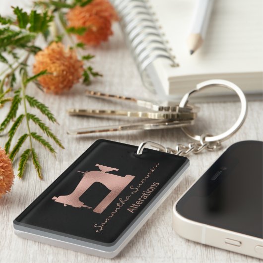 Wijzigingen op maat naaimachine bedrijf sleutelhanger (Voorkant Rechts)