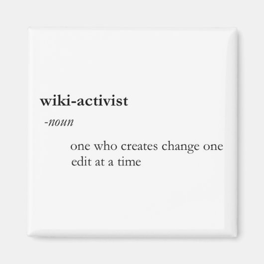 Wiki-activist Magnet (Voorkant)
