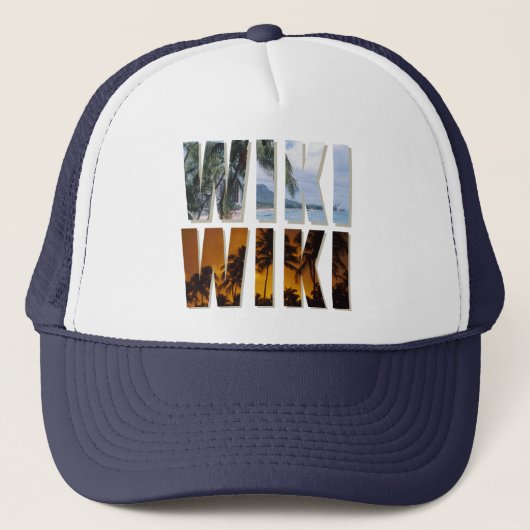 "Wiki-Wiki" Trucker pet met Hawaiian Print (Voorkant)