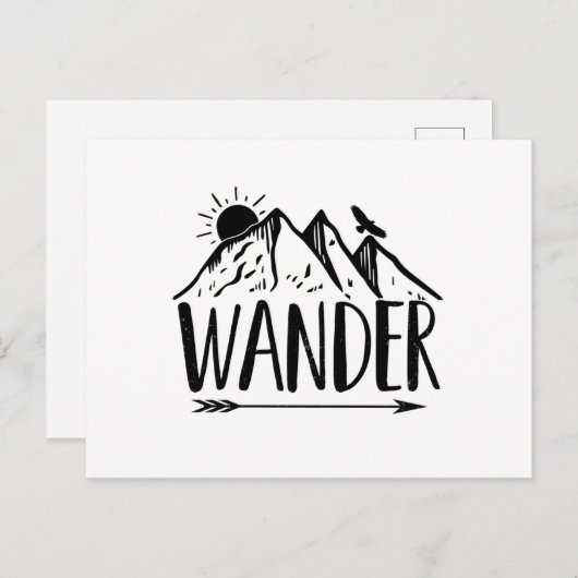 Wiking | Geschenkideeën Wanderer Berge Bergsteiger Briefkaart (Voorkant / Achterkant)