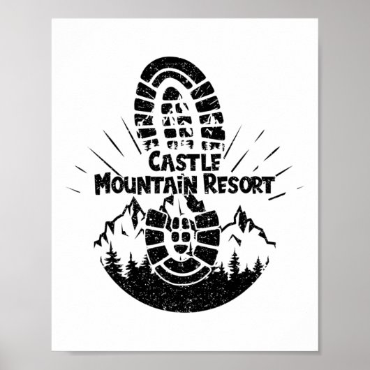 Wiking in Castle Mountain Resort Vacation Ski Poster (Voorkant)