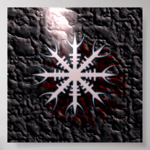 Wikinger Amulett Aegishjalmur viking amulet charm Poster