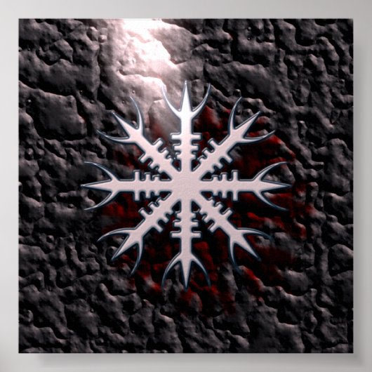 Wikinger Amulett Aegishjalmur viking amulet charm Poster (Voorkant)