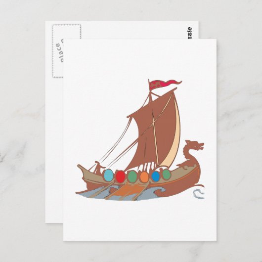 Wikinger Drachenboot vikings dragon boot Briefkaart (Voorkant / Achterkant)