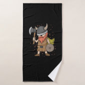 Wikinger Krieger mit Vollbart und Rüstung Badhanddoek (Badhanddoek)
