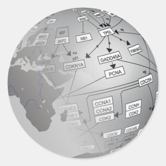WikiPathways Logo Ronde Sticker (Voorkant)