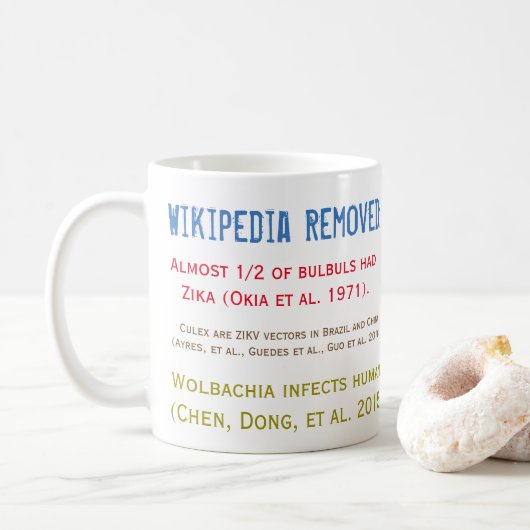 Wikipedia verwijderde de Mok van zika-studies door (Met donut)