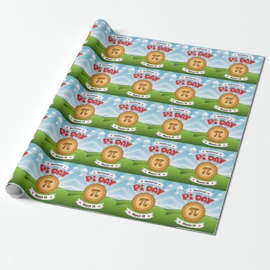 Wikkel het met Pi Day Wrapping Paper Cadeaupapier (Uitgerold)