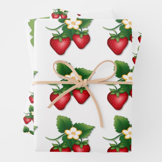 Wikkel het samen met I Love Strawberry Inpakpapier Vel (In situ)
