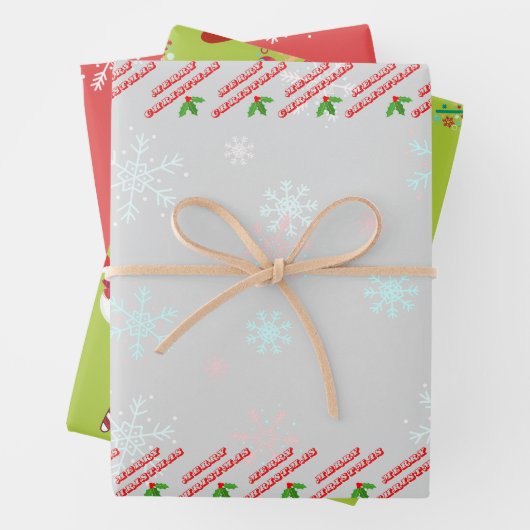 Wikkel het vrolijk kerstfeest inpakpapier vel (In situ)