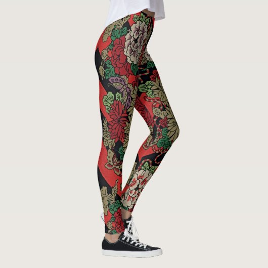 Wikkel jezelf in Elegance: Japans  Bloemen Leggings (Rechts)