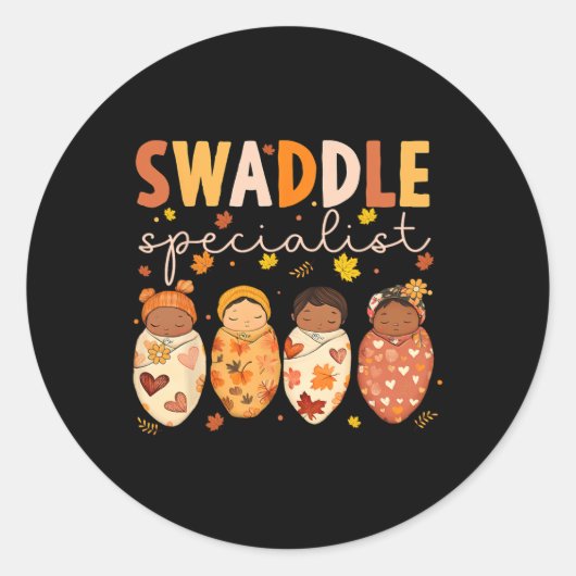 Wikkel Specialist Nicu Moeder Ronde Sticker (Voorkant)