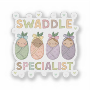 Wikkel Specialist Pastel Baby Illustratie Sticker