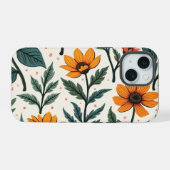 Wikkelen met bloemen iPhone 15 case (Achterkant horizontaal)