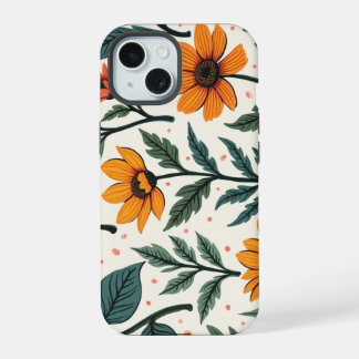Wikkelen met bloemen iPhone 15 case