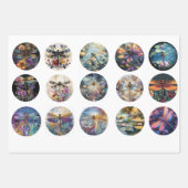 Wikkelpapier  Bloemen Ronden & Tegel Hars Inpakpapier Vel (Voorkant 3)