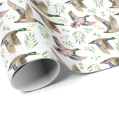 Wikkelpapier met afbeeldingen van wilde eenden cadeaupapier (Rol Hoek)
