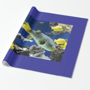 wikkelpapier, onder het zee, vis cadeaupapier
