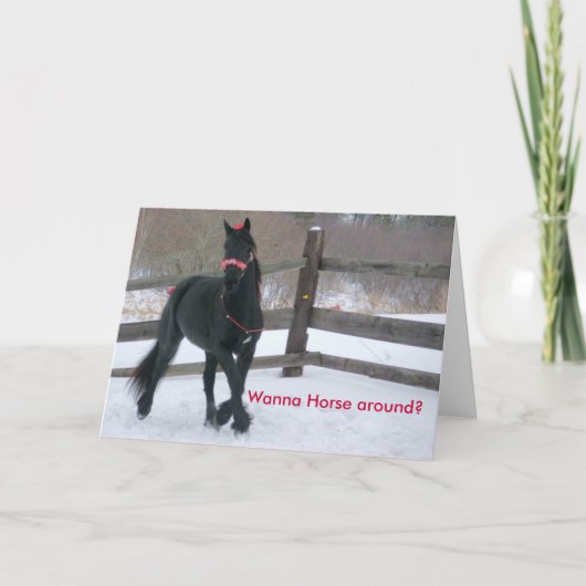 Wil aan Paard… - Gepersonaliseerd Feestdagen Kaart (Voorkant)