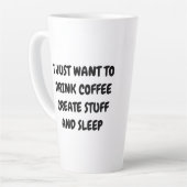 WIL ALLEEN KOFFIE-CREËER-Macarons DRINKEN Latte Mok (Linkerhoek)