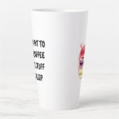 WIL ALLEEN KOFFIE-CREËER-Macarons DRINKEN Latte Mok (Voorkant)