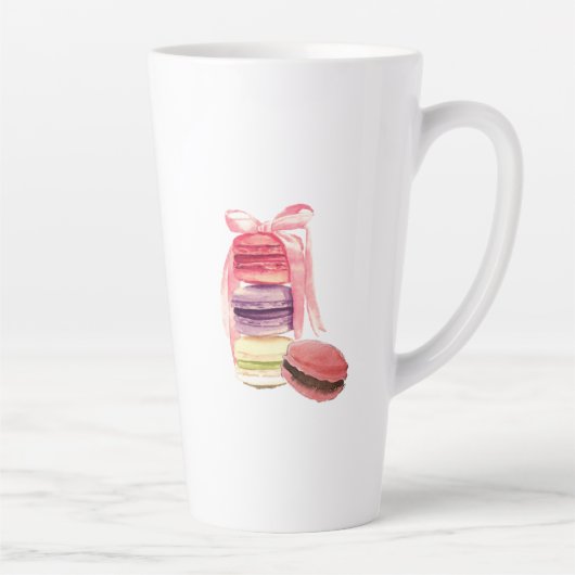 WIL ALLEEN KOFFIE-CREËER-Macarons DRINKEN Latte Mok (Rechts)