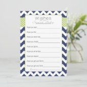 Wil Baby kaarten. Blue Chevron Advieskaart (Staand voorkant)