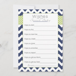 Wil Baby kaarten. Blue Chevron Advieskaart