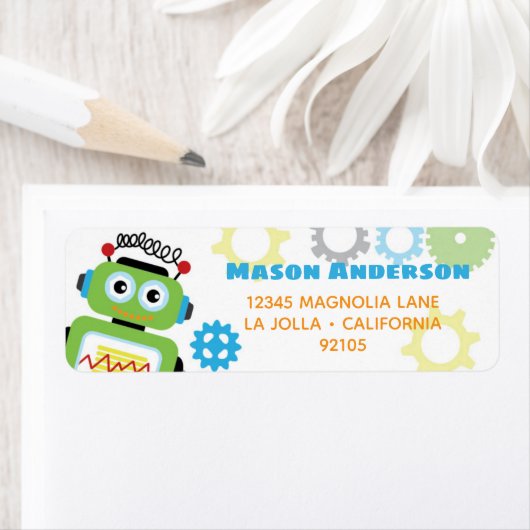 Wil-Bot Robot - Retouradreslabel Etiket (Insitu)