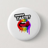 WIL DE REGENBOOG PROEVEN RONDE BUTTON 5,7 CM (Voorkant)