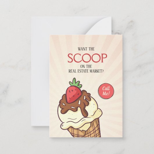 Wil de Scoop Ice Cream-Pop door Notitiekaartje (Voorkant)