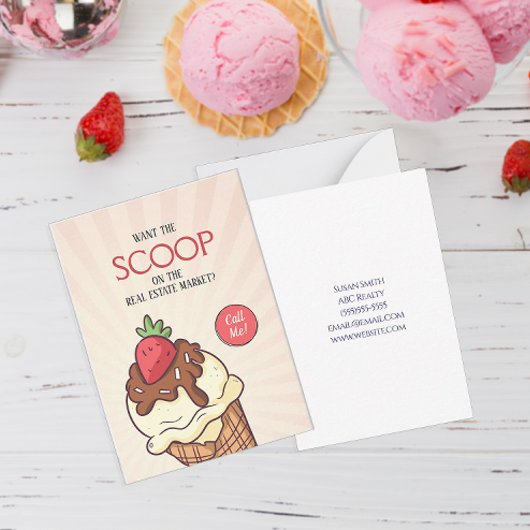 Wil de Scoop Ice Cream-Pop door Notitiekaartje