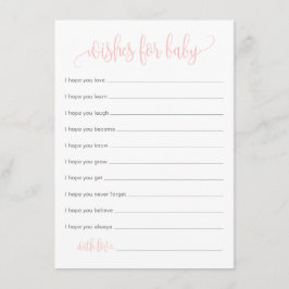 Wil een Baby-kaart. Roze Baby Baskische kaart