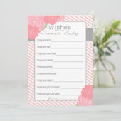 Wil een Baby shower kaart. Roze Kaart (Staand voorkant)